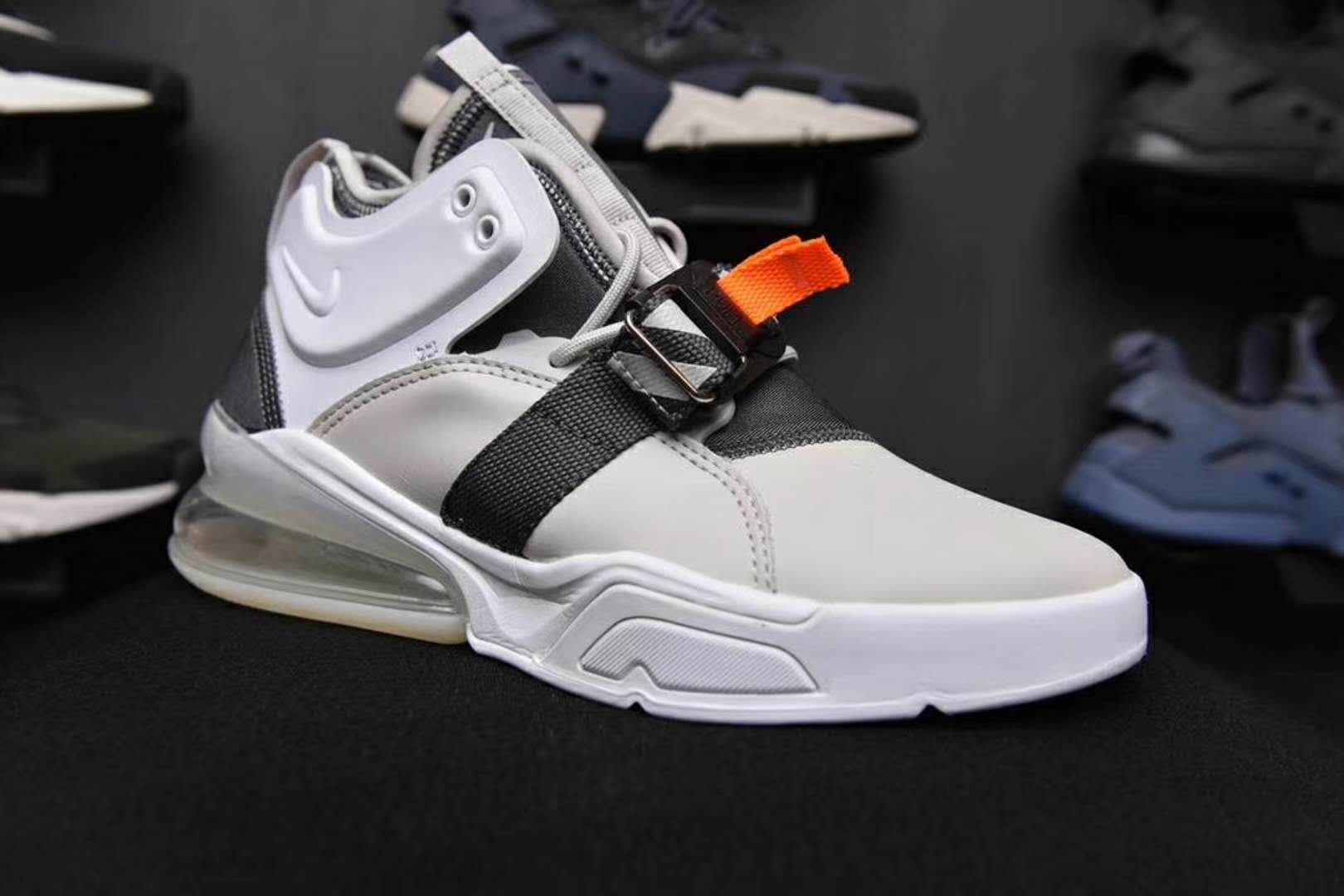 Nike Air Force 270 Mid White Grey Black Shoes - Click Image to Close